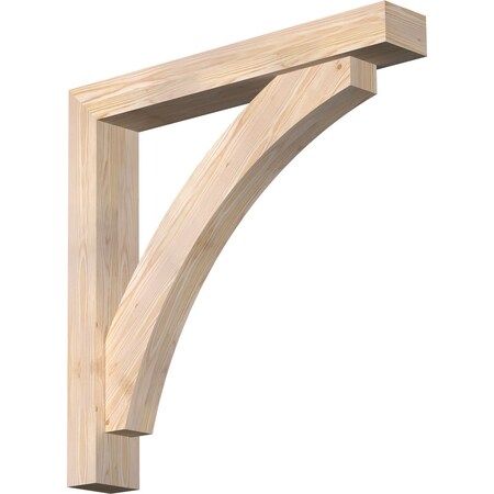 Ekena Millwork Thorton Block Smooth Bracket w/ Offset Brace, Douglas Fir, 5 1/2"W x 36"D x 36"H BKT0604X36X36THR05SDF